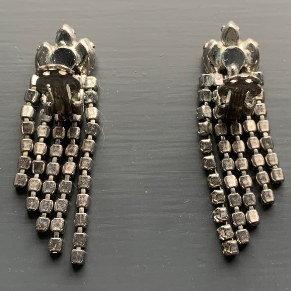 Vintage Faux Diamond Earrings - Picture 3 of 3